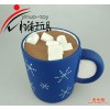 厂家直供优质仿真咖啡奶茶搪胶蓝色杯子 环保PVC出口促销品