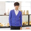 韩国模特 英伦修身椰子扣 纯棉多色男士修身开衫 线衫