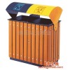 供应尚洁品牌SJ5005达州户外环卫钢木分类垃圾桶垃圾箱