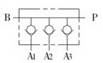 DFZ3系列三联单向阀组图形符号