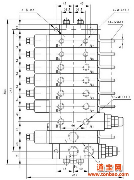 DPC26A/7-Y-Y型下车多路阀结构图
