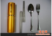 环保三件套勺叉筷便携餐具 铝盒3件套餐具