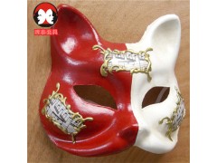 深圳面具厂家新款化妆舞会动物面具纸浆猫脸面具图1