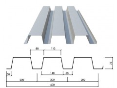 600型压型钢板YX75-200-600楼承板图1
