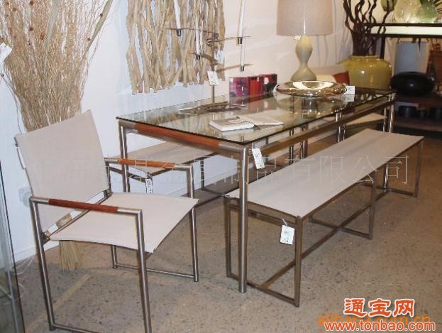 成套桌椅家具，客厅家具，金属玻璃家具