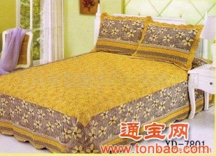 床上用品 家纺 绗缝被三件套 水洗被7801 浦江